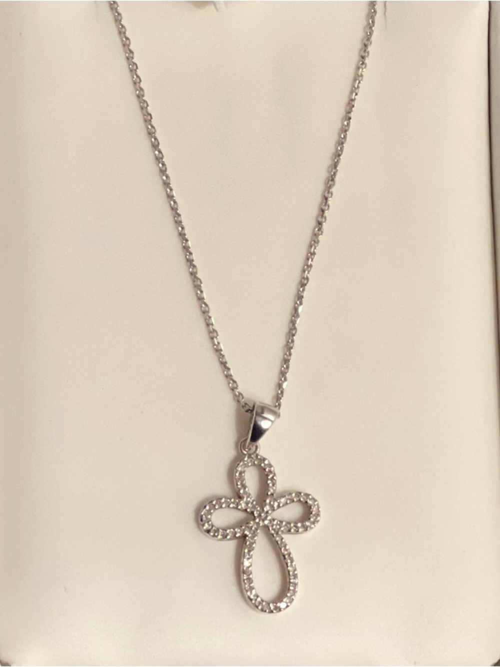 Delicate Silver Cross Pendant Necklace - Silver